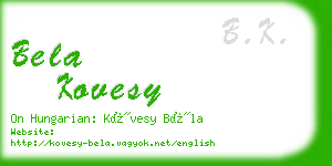 bela kovesy business card